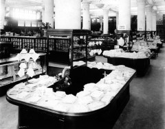 Interior store displays on the main floor in 1916.