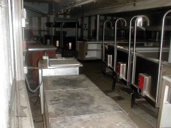 Inside of the concession stand.  Taken from a boardless window on the west side of the building.