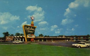 This is an actual postcard of the Gary Holiday Inn shortly after it opened. [Click for a larger picture]