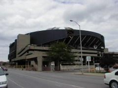 The South side of the building from the City/County building as demolition work begins in the summer of 2000.