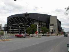 North side of the building from Delaware Street after a majority of the North parking garage has been removed.