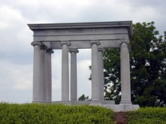 The grave atop Crown Hill, at the highest point in the cemetery.