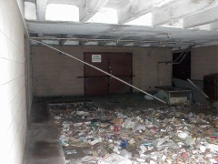 sheraton14large The trash-strewn loading dock. Not even vagrants will take refuge here.